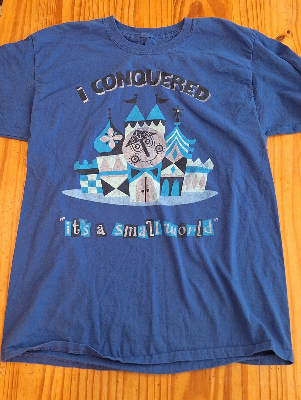 Disney Parks "I Conquered Its A Small World" T-Shirt Unisex Adult Sz Large